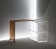 Acryl glass desk with wood